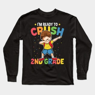 Dabbing Boy Second Grade Back To School Gift Long Sleeve T-Shirt